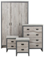 GFW Boston Industrial Style 4 Piece Bedroom Set in Grey-0
