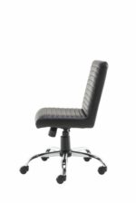 Alphason Lane Black Faux Leather Ribbed Chair-18625