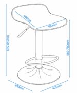 Alphason Ohio Black Faux Leather & Chrome Bar Stool Swivel Base-18628