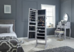 GFW Armoire Freestanding Mirror with Jewellery Storage & LED lights - Grey-18687