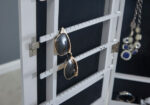 GFW Armoire Freestanding Mirror with Jewellery Storage & LED lights - Grey-18684