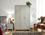 GFW Lancaster 3 Door 2 Drawer Wardrobe Light Grey-18770