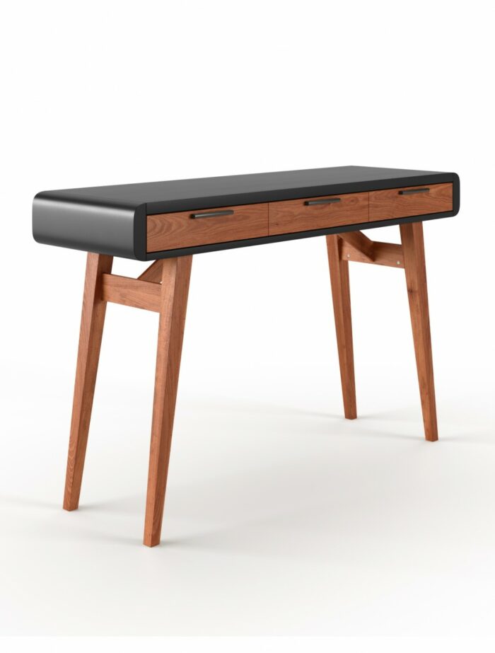 Alphason Pevensey Modern Console Desk in Black & Brown Oak -18727