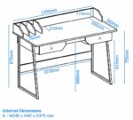 Alphason Salisbury Black & Oak Contemporary Desk-18729