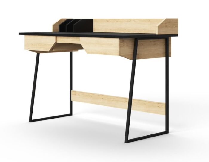 Alphason Salisbury Black & Oak Contemporary Desk-18730