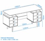 Alphason Somerset Classic Style Java Wood Desk with Storage-18736