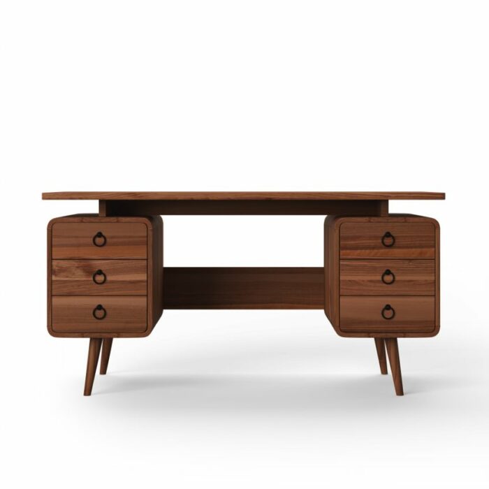 Alphason Somerset Classic Style Java Wood Desk with Storage-20065