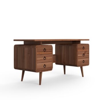 Alphason Somerset Classic Style Java Wood Desk with Storage-0
