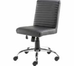 Alphason Lane Black Faux Leather Ribbed Chair-0