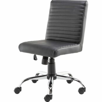 Alphason Lane Black Faux Leather Ribbed Chair-0