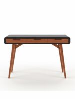 Alphason Pevensey Modern Console Desk in Black & Brown Oak -18723