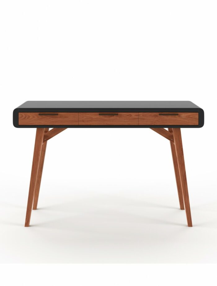 Alphason Pevensey Modern Console Desk in Black & Brown Oak -18723