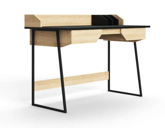 Alphason Salisbury Black & Oak Contemporary Desk-0