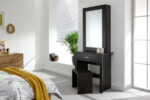 GFW Hobson Sliding Mirror Storage Dressing Table & Stool - Espresso-18634