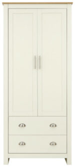 GFW Lancaster 2 Door 2 Drawer Wardrobe Ivory Cream-0