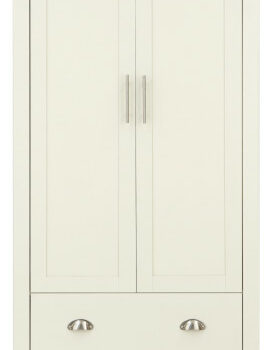 GFW Lancaster 2 Door 2 Drawer Wardrobe Ivory Cream-0