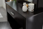 GFW Hobson Sliding Mirror Storage Dressing Table & Stool - Espresso-18635