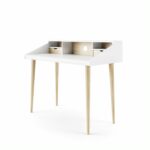 Alphason Yeovil White & Sonoma Oak slim home office writing desk-18909