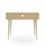 Alphason Yeovil White & Sonoma Oak slim home office writing desk-18907
