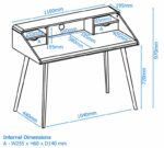 Alphason Yeovil White & Sonoma Oak slim home office writing desk-18912