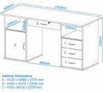 Alphason Dallas Traditional Pedestal Style Storage Desk In Oak or beech-18917