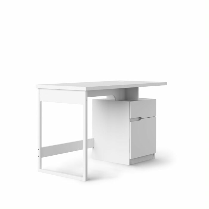 Alphason Bridport White Gloss Storage Desk-0