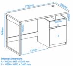 Alphason Bridport White Gloss Storage Desk-18920