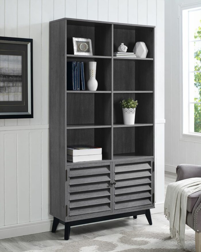 Dorel Vaughn Bookcase in Grey Oak-18891