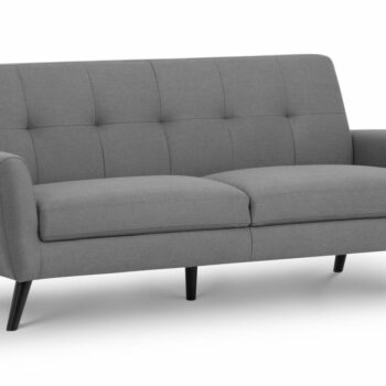 julian bowen Monza Retro 3 Seat Sofa Mid Grey Linen Fabric-0