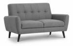julian bowen Monza Retro 2 Seat Sofa Mid Grey Linen Fabric-0
