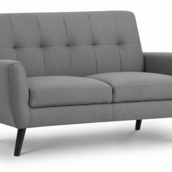 julian bowen Monza Retro 2 Seat Sofa Mid Grey Linen Fabric-0