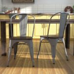 Dorel Fusion Dining chair in gun metal, black, Silver or white Pack of 2-22457