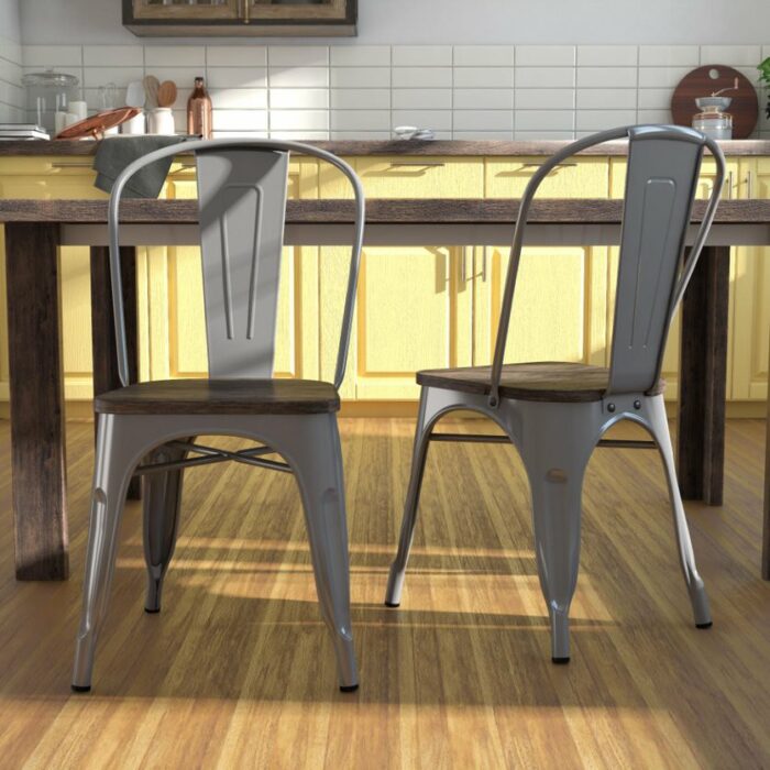 Dorel Fusion Dining chair in gun metal, black, Silver or white Pack of 2-22457