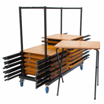 Zlite 40 x Folding Exam Desks & Trolley Deals, Beech or Grey-0