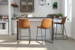 Dorel Bowden Upholstered Molded Counter Stool - Caramel Maple-0