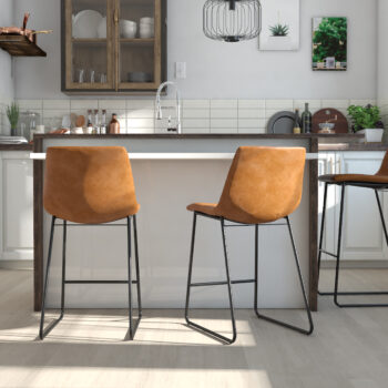 Dorel Bowden Upholstered Molded Counter Stool - Caramel Maple-0