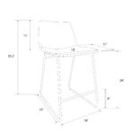 Dorel Bowden Upholstered Molded Counter Stool - Caramel Maple-18994