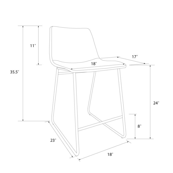 Dorel Bowden Upholstered Molded Counter Stool - Caramel Maple-18994