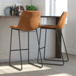 Dorel Bowden Upholstered Molded Barstool - Caramel Maple-18988