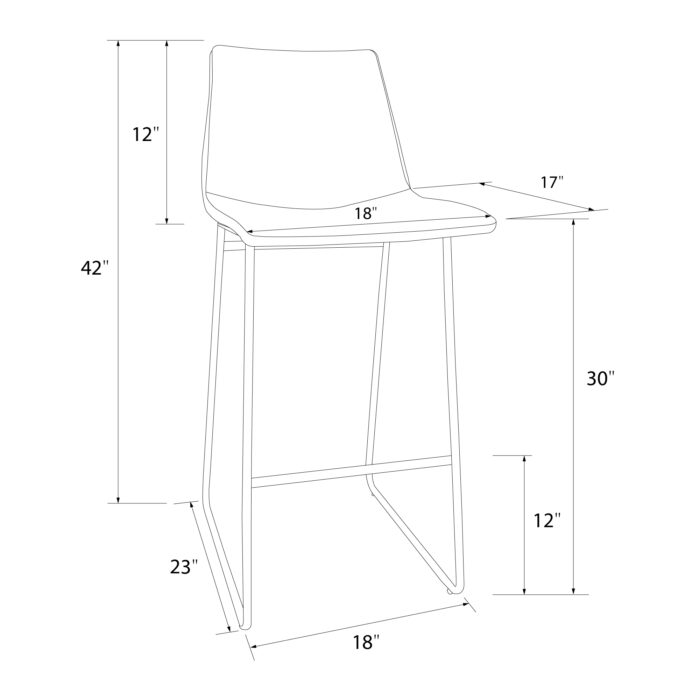Dorel Bowden Upholstered Molded Barstool - Caramel Maple-18986
