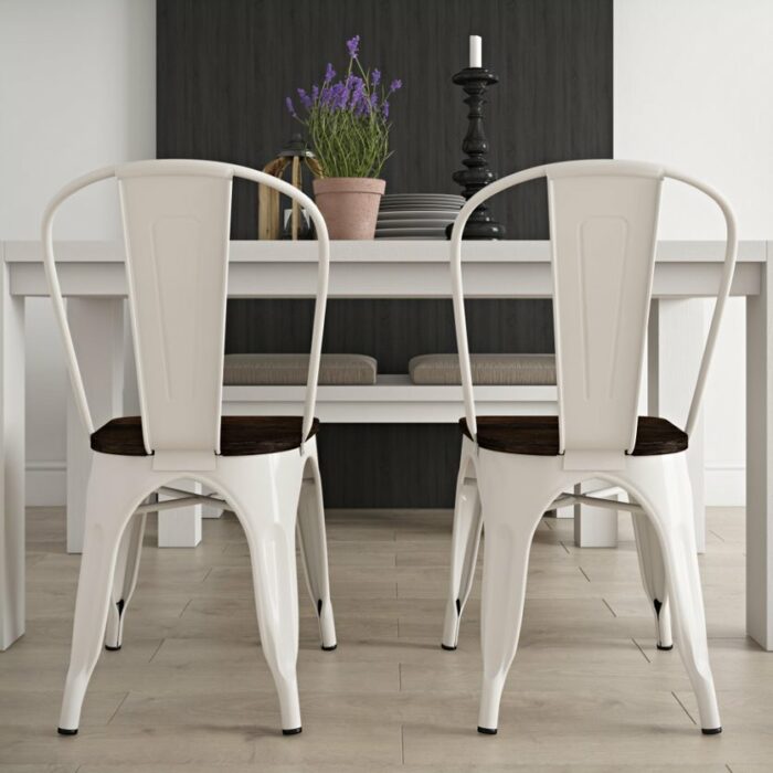 Dorel Fusion Dining chair in gun metal, black, Silver or white Pack of 2-22460
