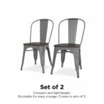 Dorel Fusion Dining chair in gun metal, black, Silver or white Pack of 2-22455