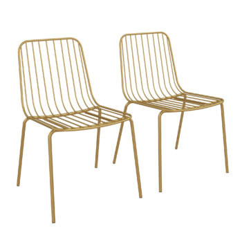 Dorel Caden Wire Dining Chair - Gold (set of 2)-0