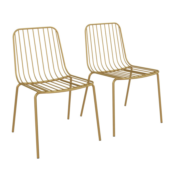 Dorel Caden Wire Dining Chair - Gold (set of 2)-0