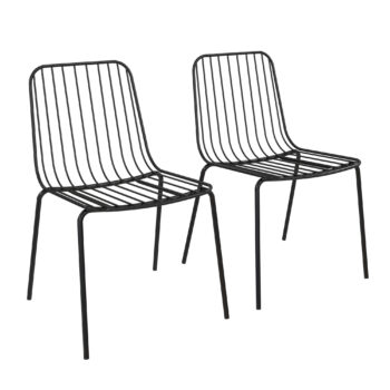 Dorel Caden Wire Dining Chair - Black (set of 2)-0