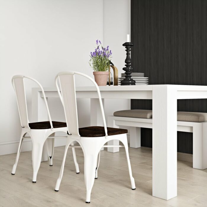 Dorel Fusion Dining chair in gun metal, black, Silver or white Pack of 2-22461