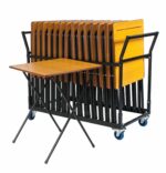 Zlite 25 x Folding Exam Desks & Trolley Deals, Beech or Grey-0