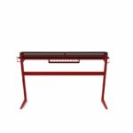Alphason Aries Black & Red Carbon Fibre Effect Gaming Desk with storage-20054