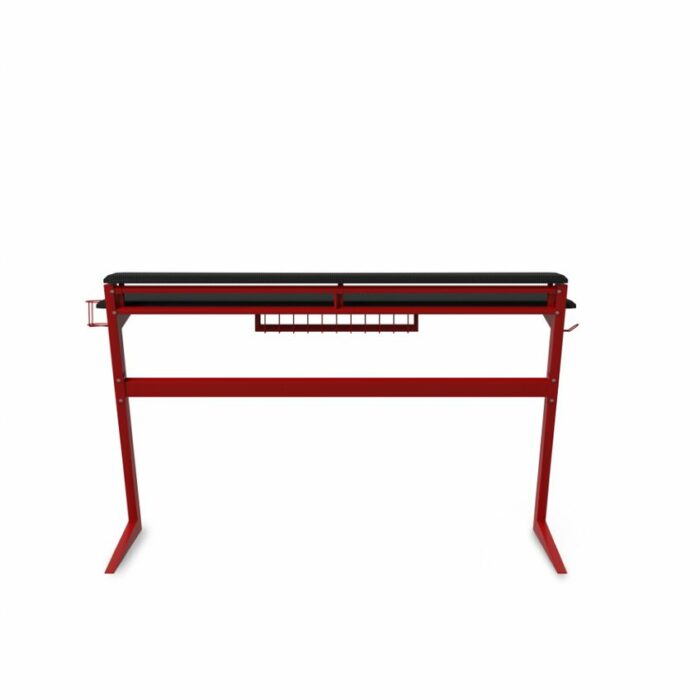 Alphason Aries Black & Red Carbon Fibre Effect Gaming Desk with storage-20054
