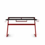 Alphason Aries Black & Red Carbon Fibre Effect Gaming Desk with storage-20057